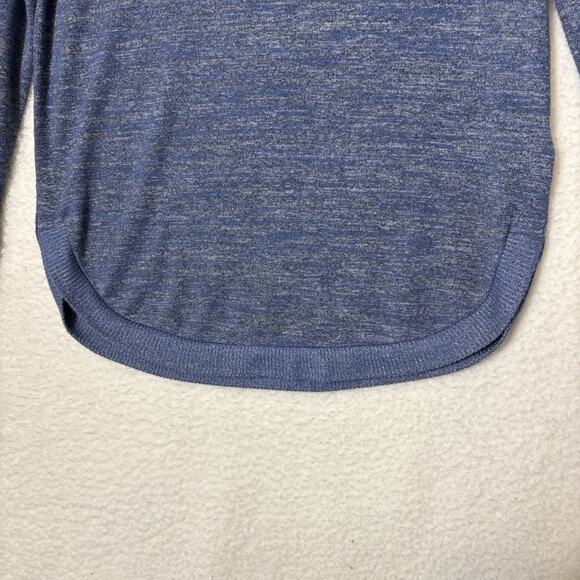GAP Women's Softspun Raglan Pullover Sweater Blue Heather Rayon Knit Sz XS - Picture 3 of 8